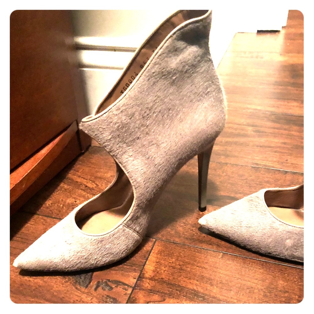 Giorgio Armani Grey Leather Booties